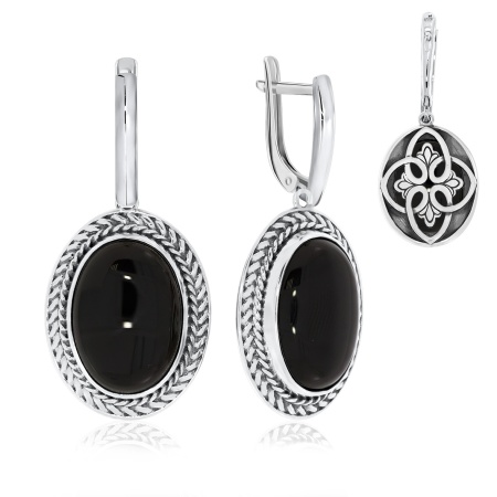 Купить оптом серьги из серебра с агатами 2340390966-20 от Krasnoe