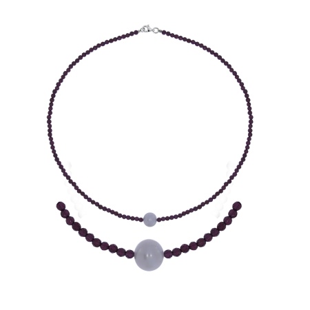 Купить оптом колье из серебра с жемчугом и гранатами 8340156097-45 от Krasnoe