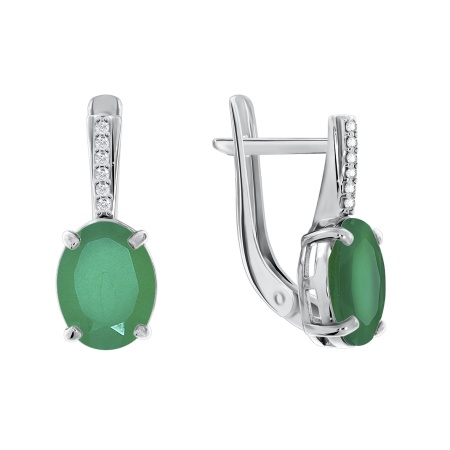 Купить оптом серьги из серебра с агатами и фианитами 2340390219л-60 от Krasnoe