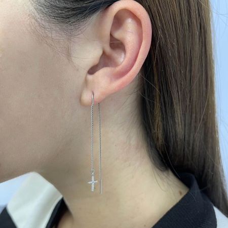 Купить оптом серьги из серебра с фианитами 2340201628л-6-6 от Krasnoe