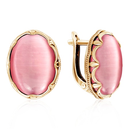 Купить оптом серьги из серебра с кошачий глазами 2320265121-30 от Krasnoe