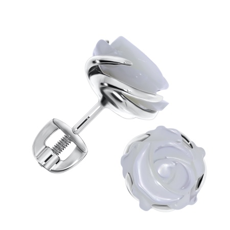 Купить оптом пусеты из серебра с перламутрами 2340492083 от Krasnoe