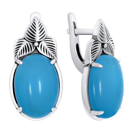 Купить оптом серьги из серебра с бирюзой 2310Б25748 от Krasnoe