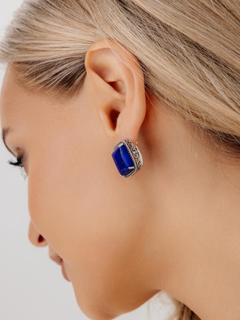 Купить оптом серьги из серебра с лазуритами 2310475157 от Krasnoe