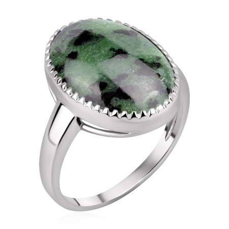 Купить оптом кольцо из серебра с цоизитом 1340596364 от Krasnoe