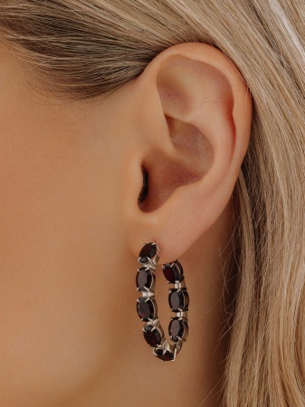 Купить оптом серьги из серебра с гранатами 2340151183 от Krasnoe