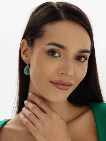 Купить оптом серьги из серебра с бирюзой 2310315062 от Krasnoe