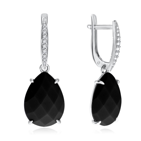 Купить оптом серьги из серебра с агатами и фианитами 2340390504л-1-20 от Krasnoe