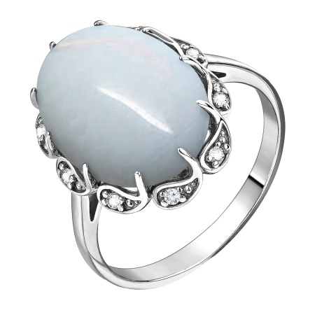 Купить оптом кольцо из серебра с лунным камнем и фианитами 1340935114л от Krasnoe