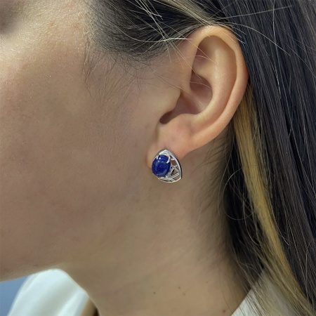 Купить оптом серьги из серебра с лазуритами 2340470988 от Krasnoe