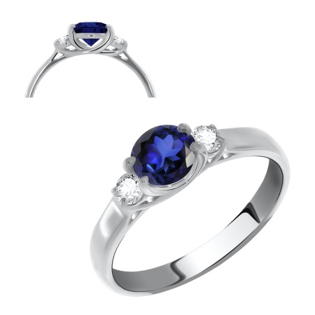 Купить оптом кольцо из серебра с ситаллом и фианитами 1340880260-81 от Krasnoe