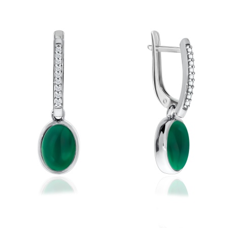 Купить оптом серьги из серебра с агатами и фианитами 2340390375л-60 от Krasnoe