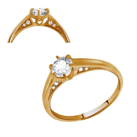 Купить оптом кольцо из серебра с фианитами 1320200245 от Krasnoe