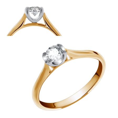 Купить оптом кольцо из серебра с фианитами 1329200026 от Krasnoe