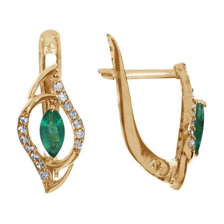 Купить оптом серьги из серебра с изумрудом 3012014295 от Krasnoe