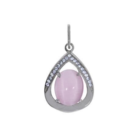 Купить оптом подвеска из серебра с кошачий глазом и фианитами 3340263503-1 от Krasnoe