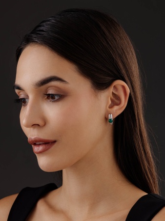 Купить оптом серьги из серебра с агатами и фианитами 2340392378л-60 от Krasnoe