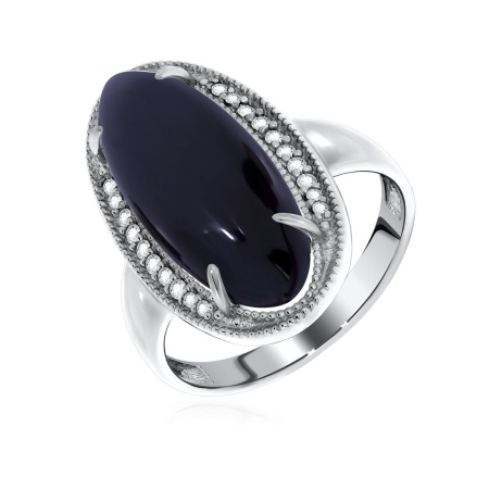 Купить оптом кольцо из серебра с агатом и фианитами 1340390938л-20 от Krasnoe