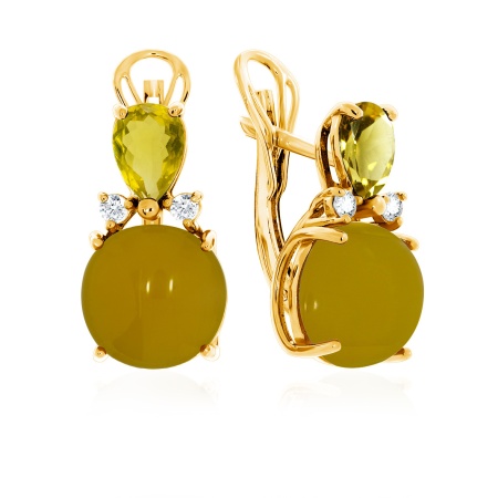 Купить оптом серьги из серебра с агатами и фианитами 2320390935-51 от Krasnoe