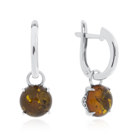 Купить оптом серьги из серебра с янтарём 2340481851 от Krasnoe