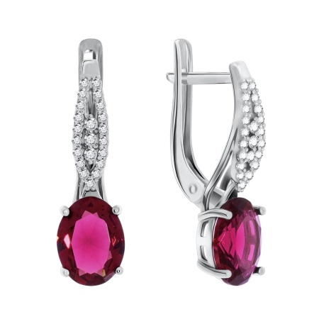 Купить оптом серьги из серебра с кристалл ювелирныйами и фианитами 2340290186-37 от Krasnoe