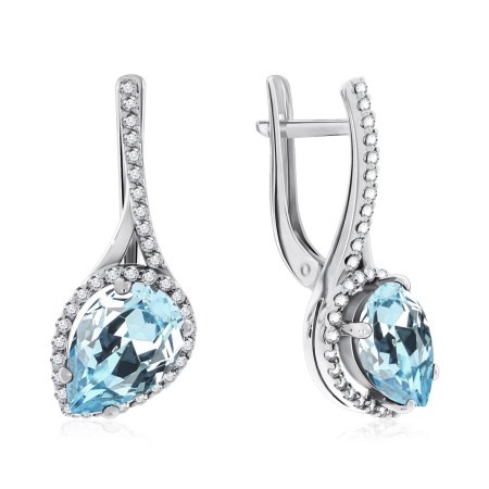 Купить оптом серьги из серебра с топазами и фианитами 2340700120 от Krasnoe