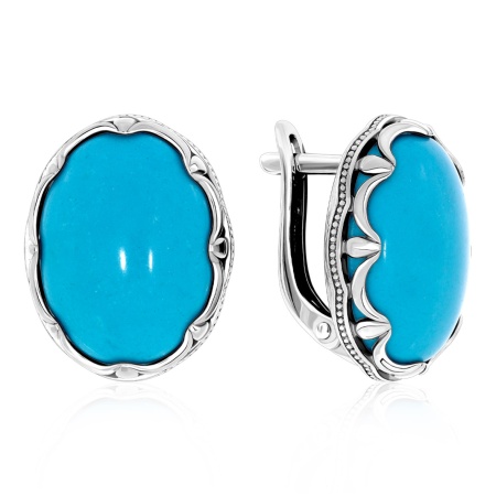 Купить оптом серьги из серебра с бирюзой 2340315121 от Krasnoe