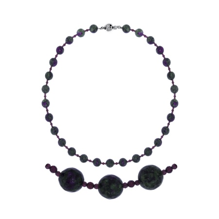 Купить оптом бусы из серебра с агатами и гранатами 8340396074-45 от Krasnoe