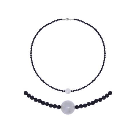 Купить оптом колье из серебра с жемчугомсо шпинелью 8340216097-1-40 от Krasnoe