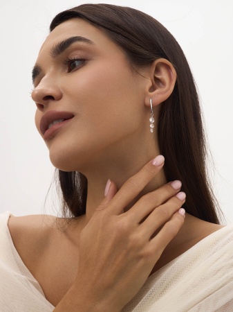 Купить оптом серьги из серебра с фианитами 2340200617 от Krasnoe