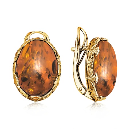 Купить оптом серьги из серебра с янтарём 2320481867 от Krasnoe