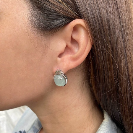 Купить оптом серьги из серебра с халцедонами 2340600111-70 от Krasnoe