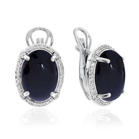 Купить оптом серьги из серебра с агатами и фианитами 2340390989л-20 от Krasnoe