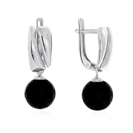 Купить оптом серьги из серебра с ониксами 2340430898 от Krasnoe