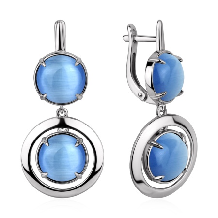 Купить оптом серьги из серебра с кошачий глазами 2340266371-70 от Krasnoe