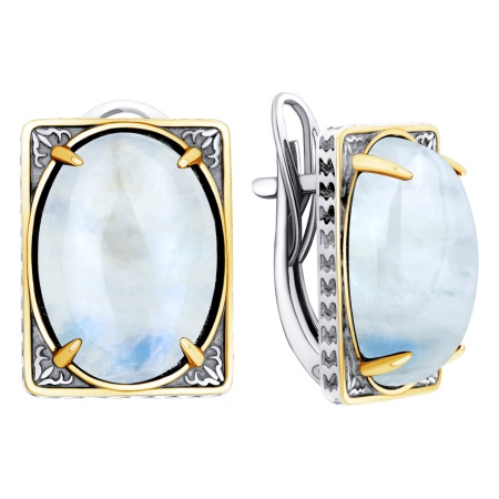 Купить оптом серьги из серебра с лунным камнем 2317935797 от Krasnoe