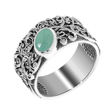 Купить оптом кольцо из серебра с авантюрином 1310361369-1-60 от Krasnoe