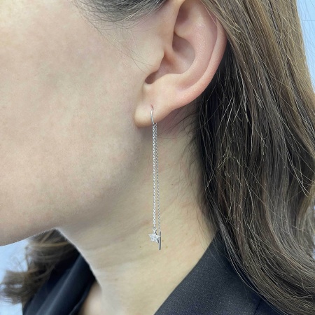 Купить оптом серьги из серебра с фианитами 2340201628л-9-1 от Krasnoe