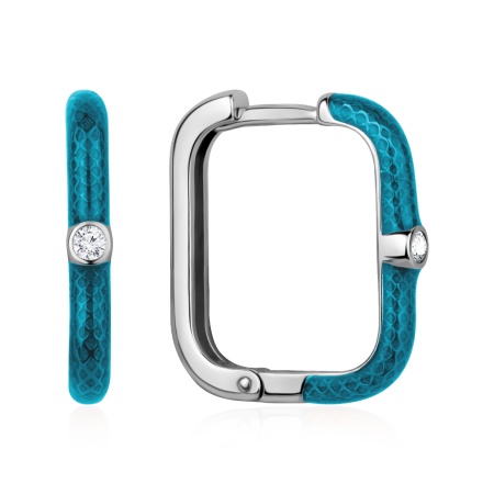 Купить оптом серьги из серебра с эмалью и фианитами 2364205038-70 от Krasnoe