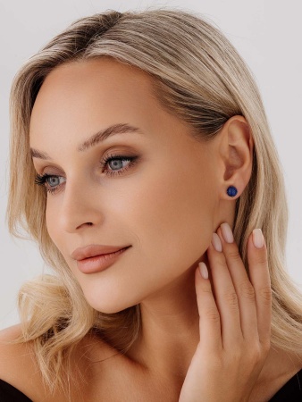 Купить оптом пусеты из серебра с лазуритами П340472680 от Krasnoe