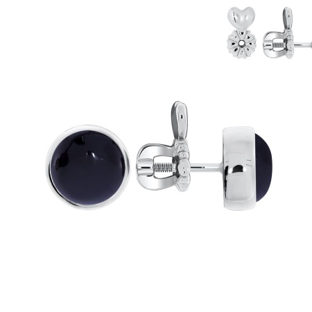 Купить оптом пусеты из серебра с агатами П340392780-20 от Krasnoe