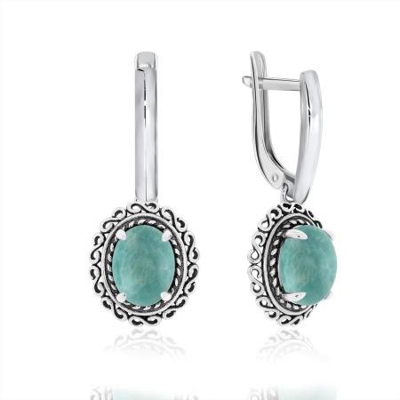 Купить оптом серьги из серебра с амазонитами 2310372114 от Krasnoe