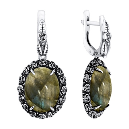 Купить оптом серьги из серебра с лабрадоритами 2310Л05173-1 от Krasnoe