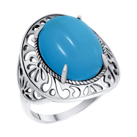 Купить оптом кольцо из серебра с бирюзой 1310Б25787 от Krasnoe