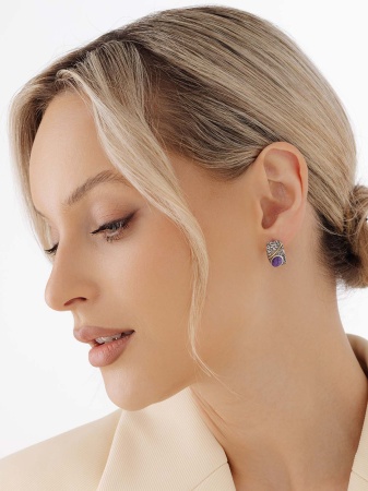 Купить оптом серьги из серебра с чароитами 2317461367 от Krasnoe