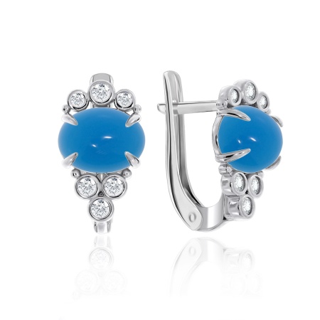 Купить оптом серьги из серебра с агатами и фианитами 2340390971л-70 от Krasnoe