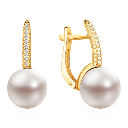 Купить оптом серьги из серебра с жемчугами и фианитами 2320241606л от Krasnoe