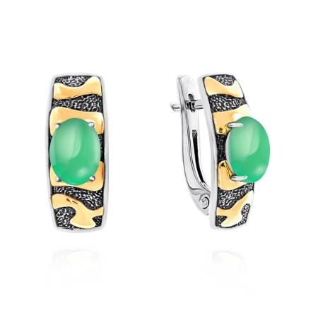 Купить оптом серьги из серебра с авантюринами 2317141758 от Krasnoe