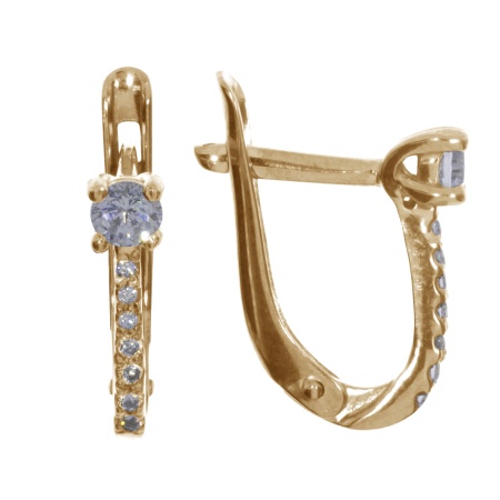 Купить оптом серьги из серебра с фианитами 2320200203 от Krasnoe