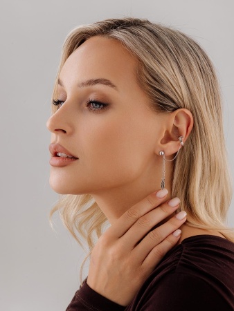 Купить оптом серьги из серебра без вставок 2340405491 от Krasnoe